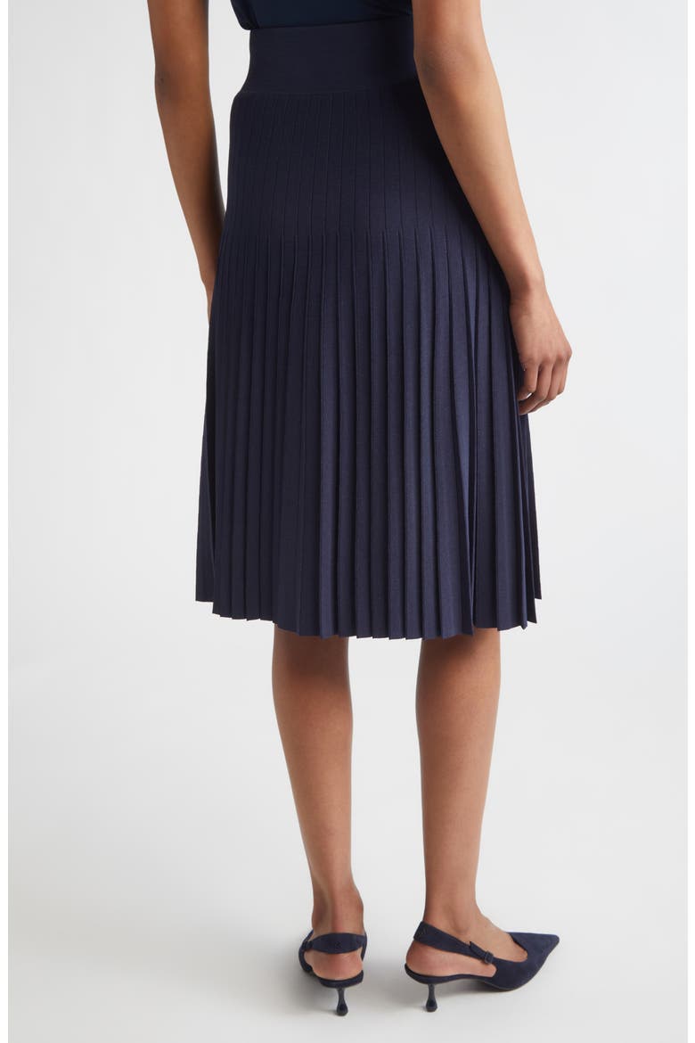 Tracy Riviera Crepe Knit Pleated Midi Skirt, Alternate, color, MIDNIGHT