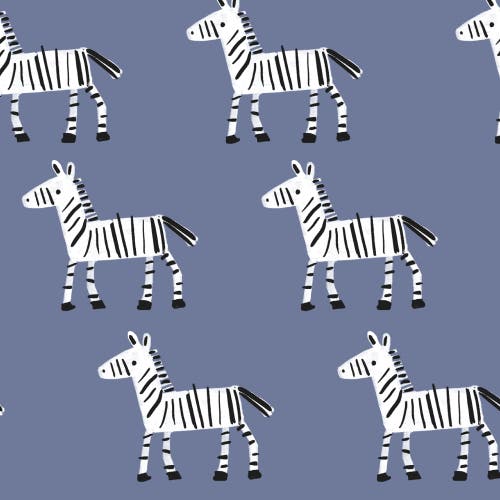 Lambs & Ivy Signature Zebra Organic Cotton 2-pack Fitted Crib Sheets In Blue