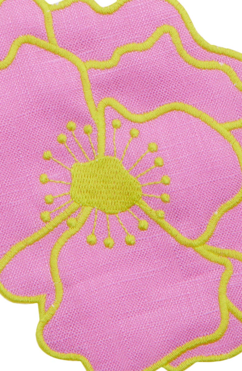 PIECEWORK PUZZLES Set of 4 Floral Cocktail Napkins, Alternate, color, Green