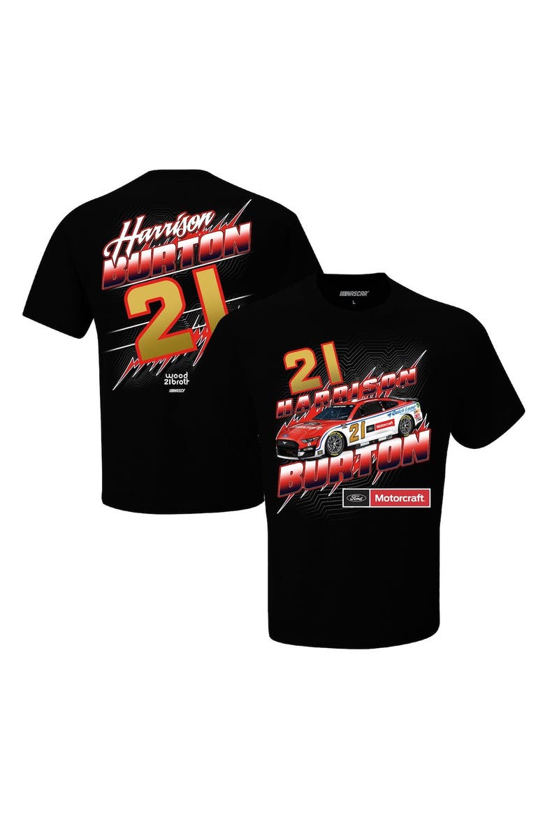 Men's Checkered Flag Black Harrison Burton Motorcraft Groove T-Shirt, Main, color, Black