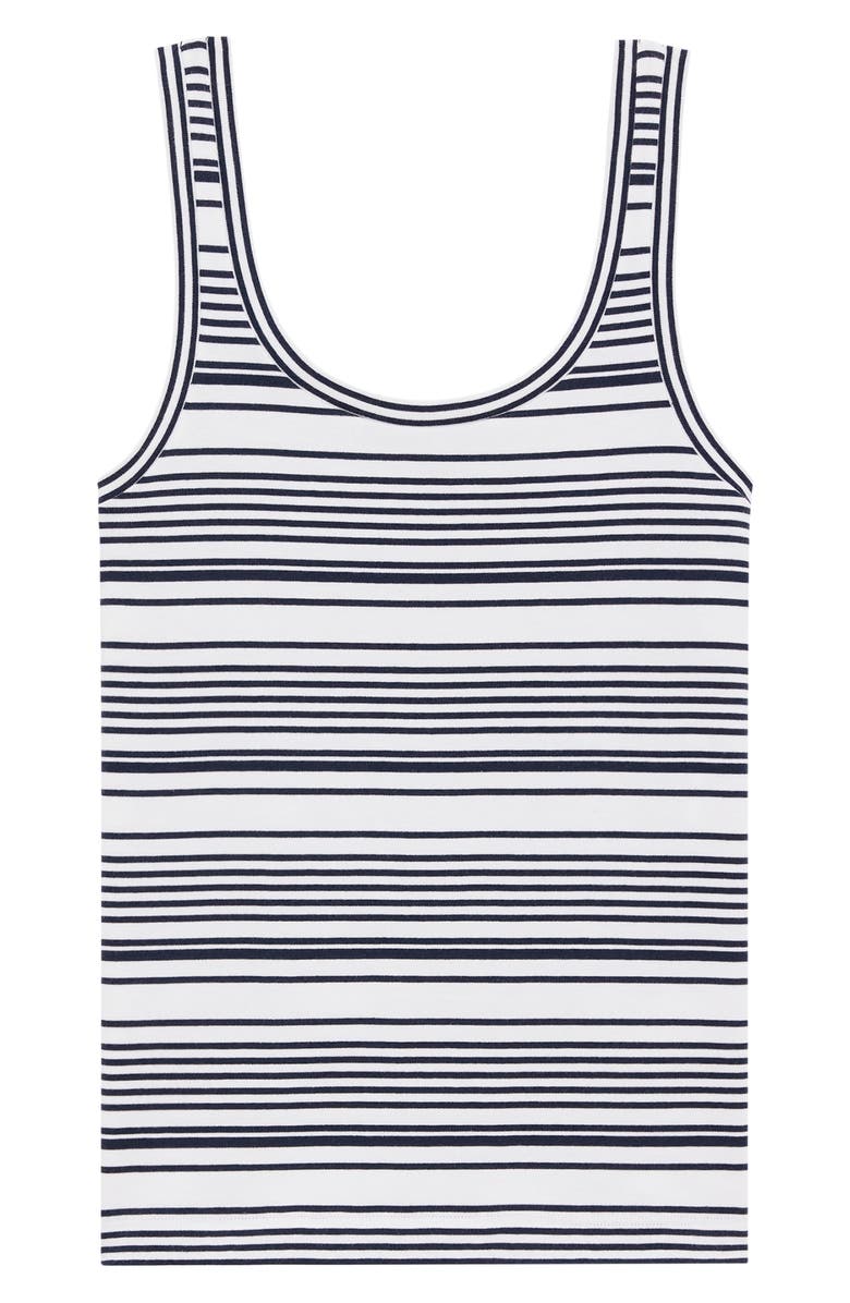 Theory Bram Stripe Pima Cotton Tank, Alternate, color, Navy Multi