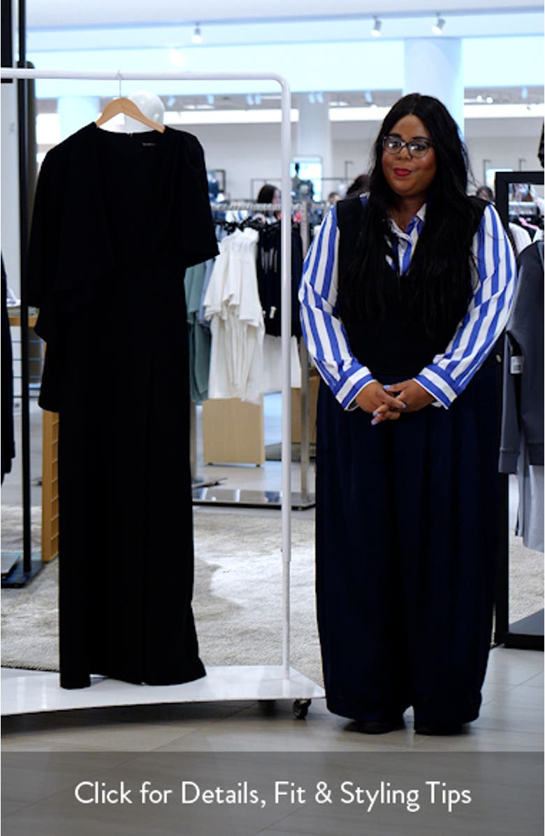 Martine Asymmetric Cape Gown, sales video thumbnail