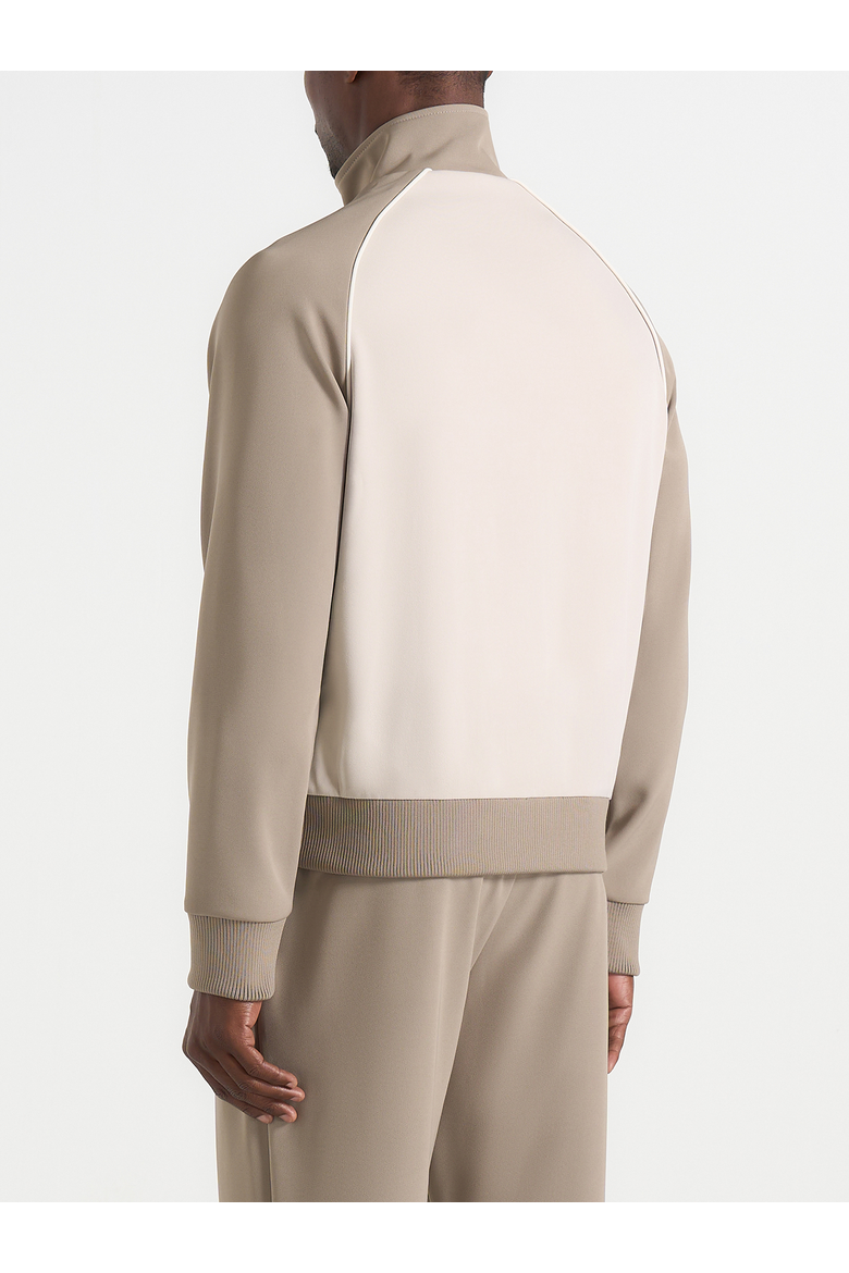 Signature Piped Track Jacket, Alternate, color, Taupe/Beige