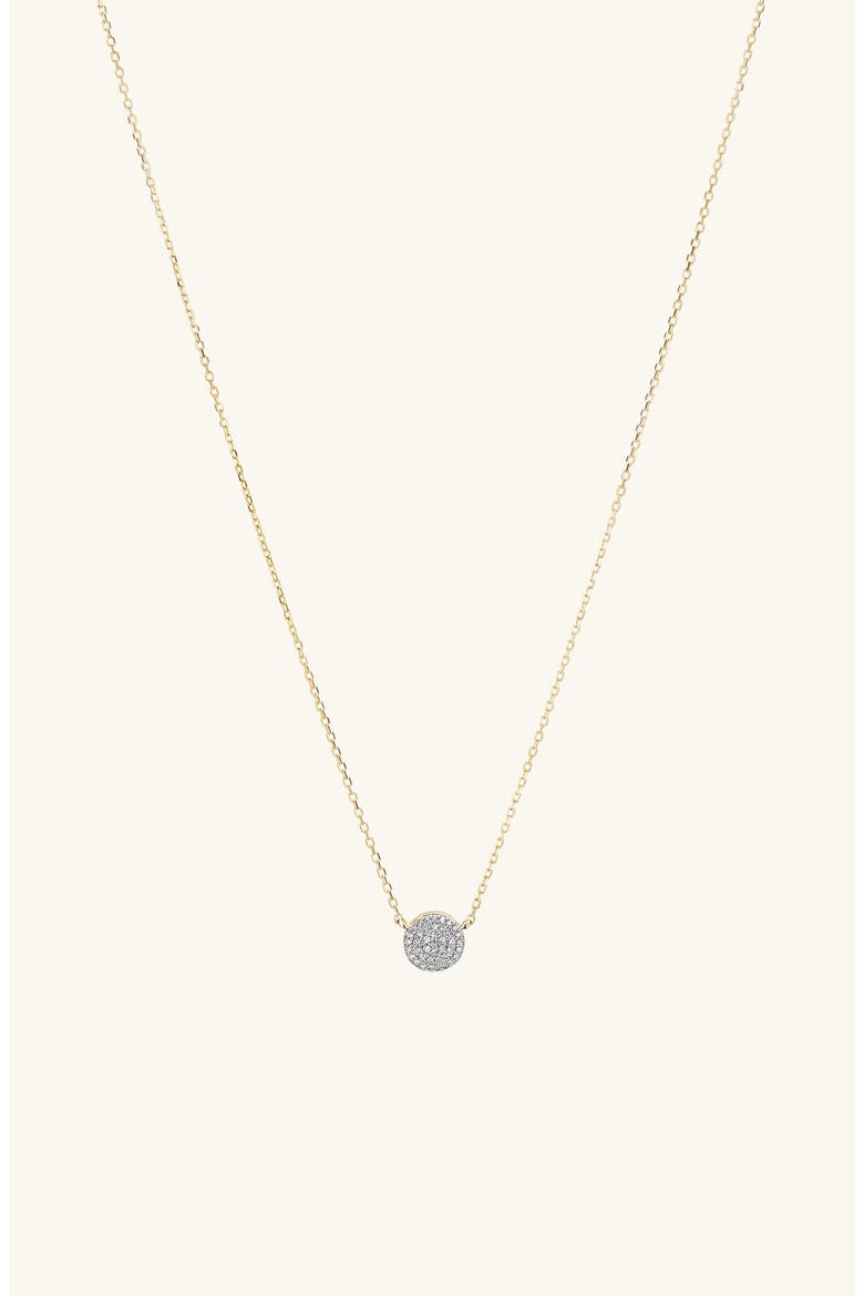 Pavé Diamond Round Necklace, Alternate, color, Yellow Gold