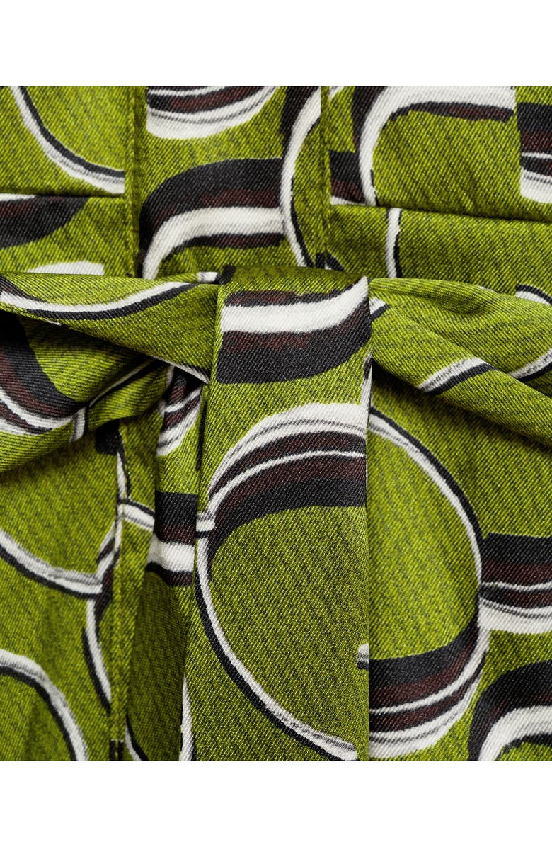 MANGO Geo Print Belted Satin Jumpsuit, Alternate, color, 