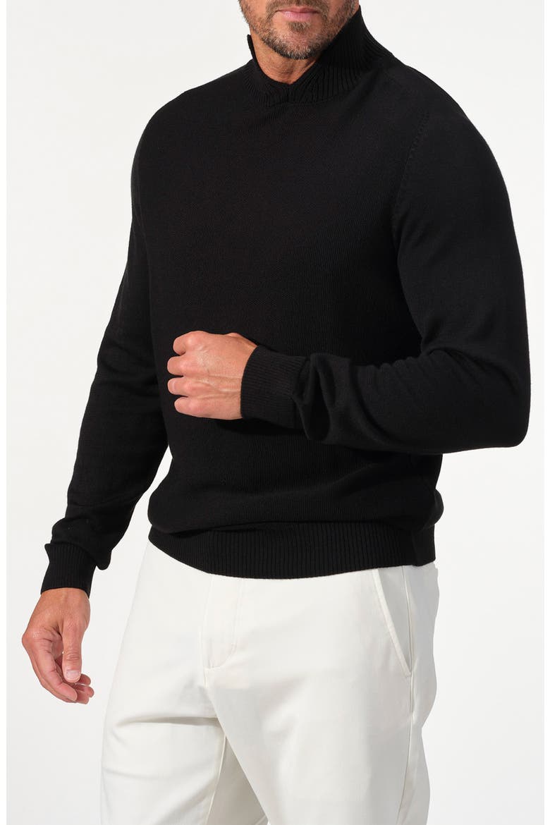 Verona V-Insert Merino Wool Sweater, Alternate, color, BLACK