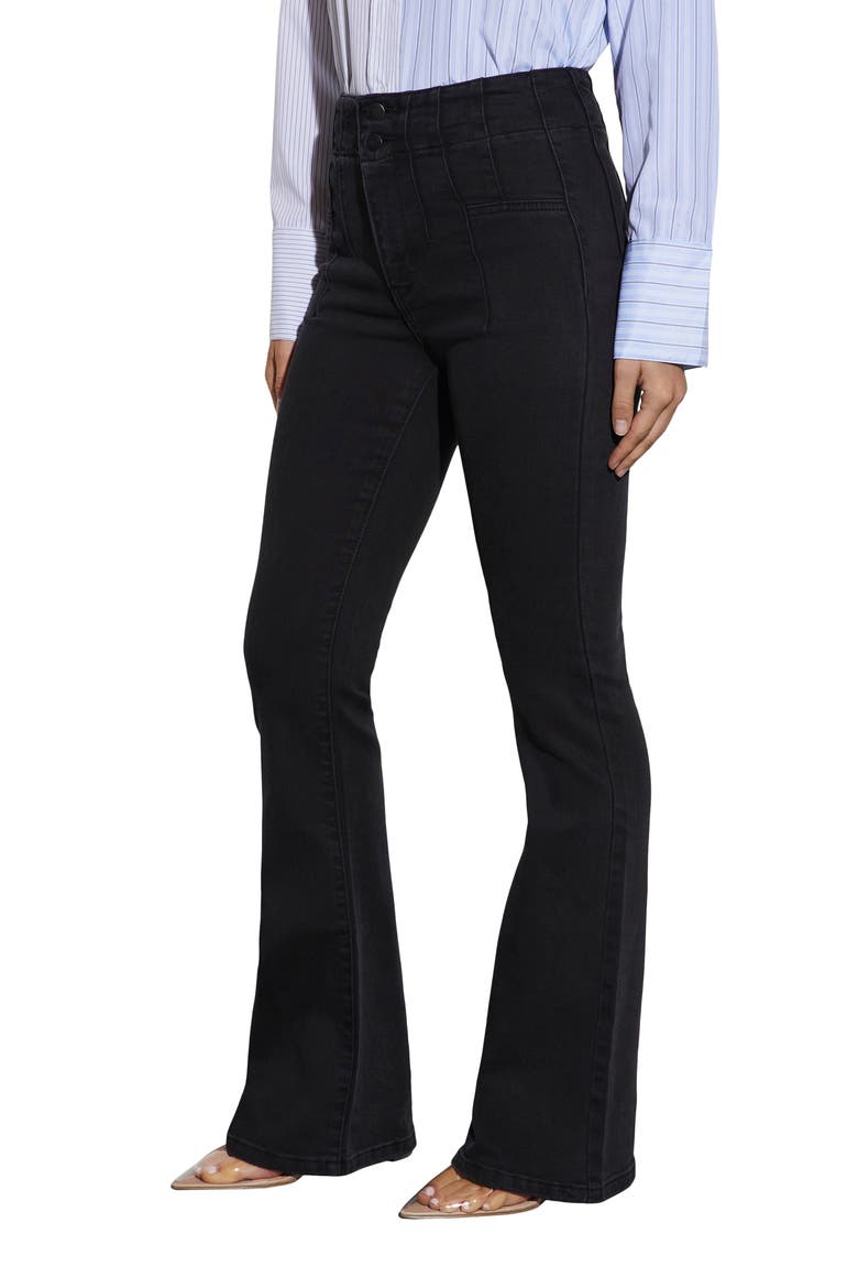 Dorian Ultrahigh Waist Bootcut Jeans, Alternate, color, BLACK