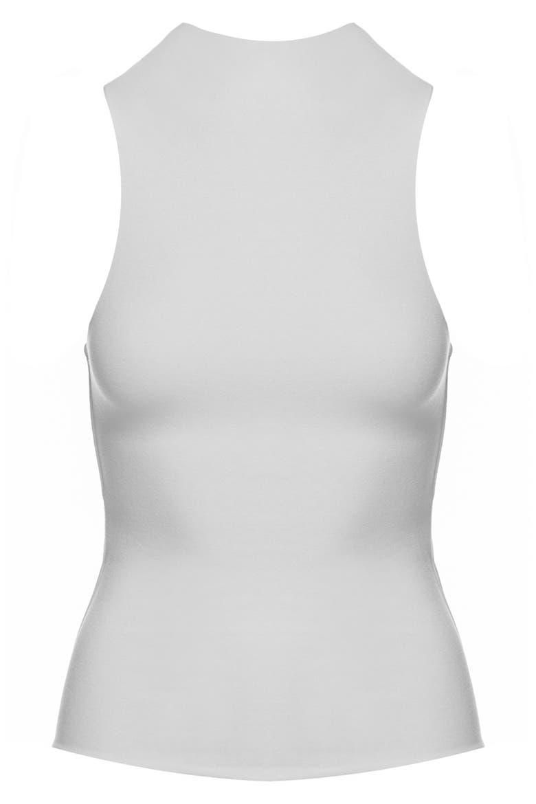 Sleeveless Mock Neck Top, Alternate, color, WHITE