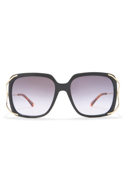 56mm Oversize Square Sunglasses