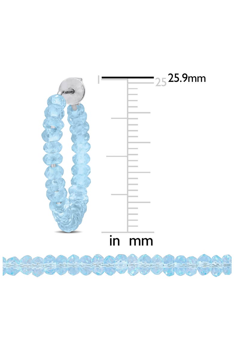 Beaded Blue Topaz Hoop Earrings, Bracelet & Necklace Set, Alternate, color, BLUE