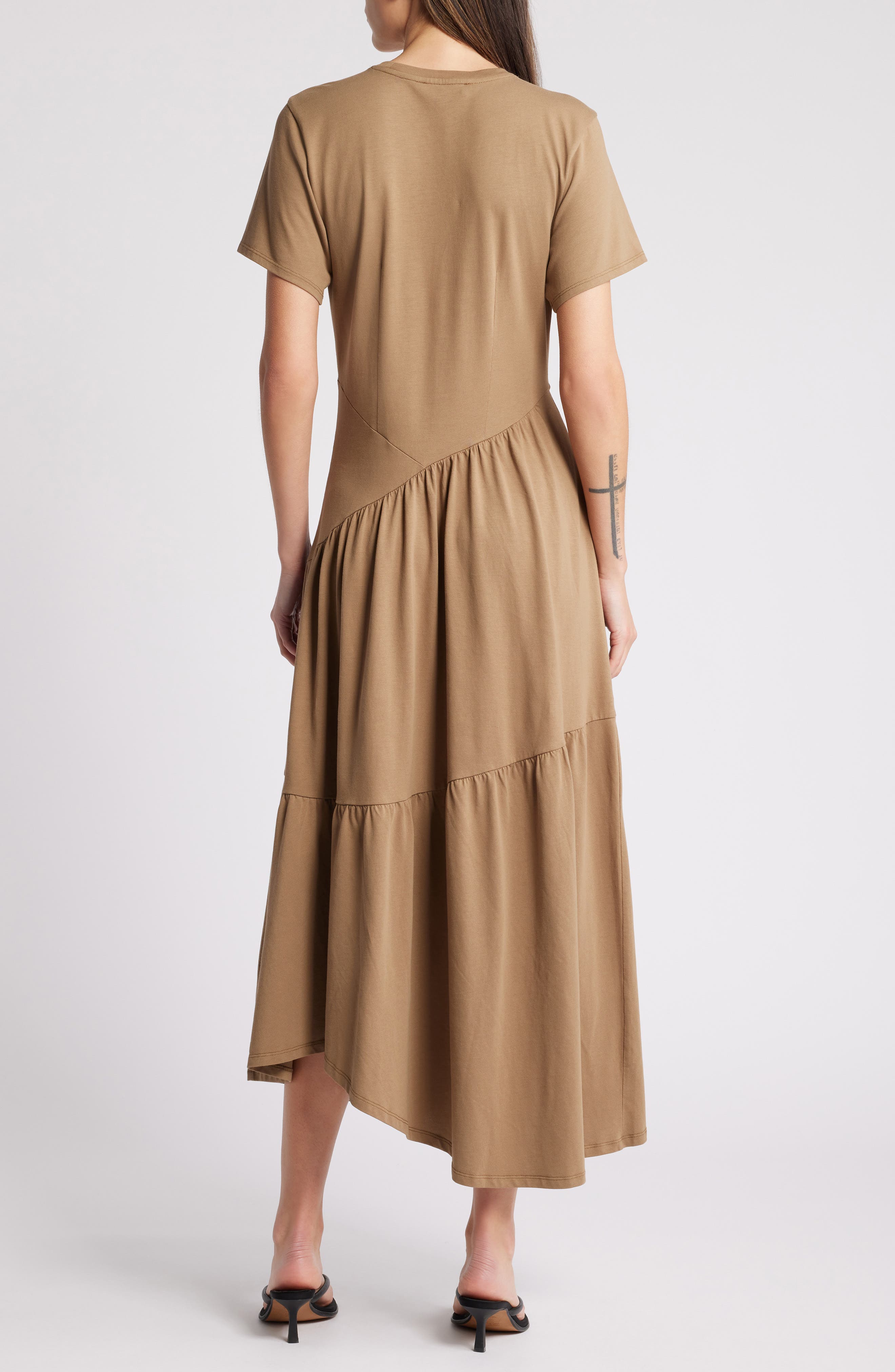 Asymmetric Tiered Ruffle Knit Dress - image 2