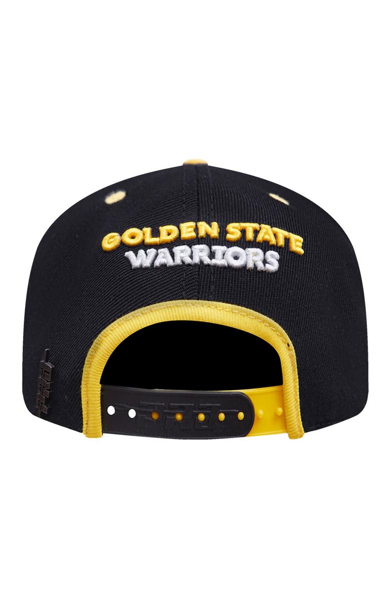 PRO STANDARD Men's Pro Standard  Black/Yellow Golden State Warriors Sneaker Hook Snapback Hat, Alternate, color, 