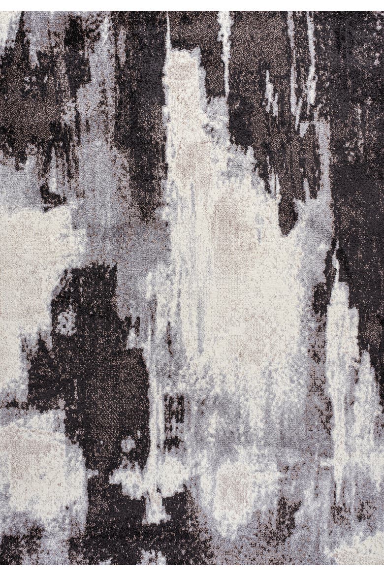 Zoe Contemporary Bohemian Abstract Marble Area Rug, Main, color, Charcoal/Cream