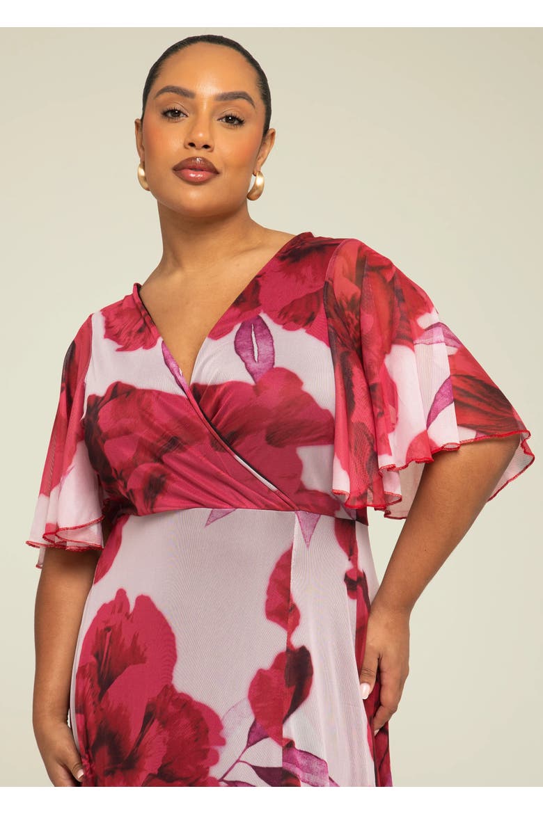 Elegant Flowing Floral Maxi Dress, Alternate, color, Pink