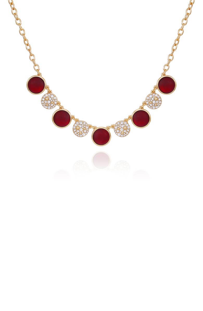 T Tahari Pavé Statement Disc Necklace, Main, color, Gold