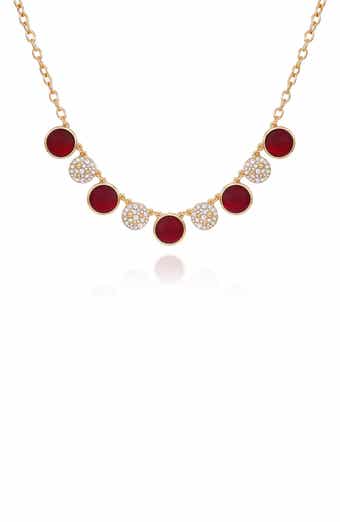T Tahari Pavé Statement Disc Necklace