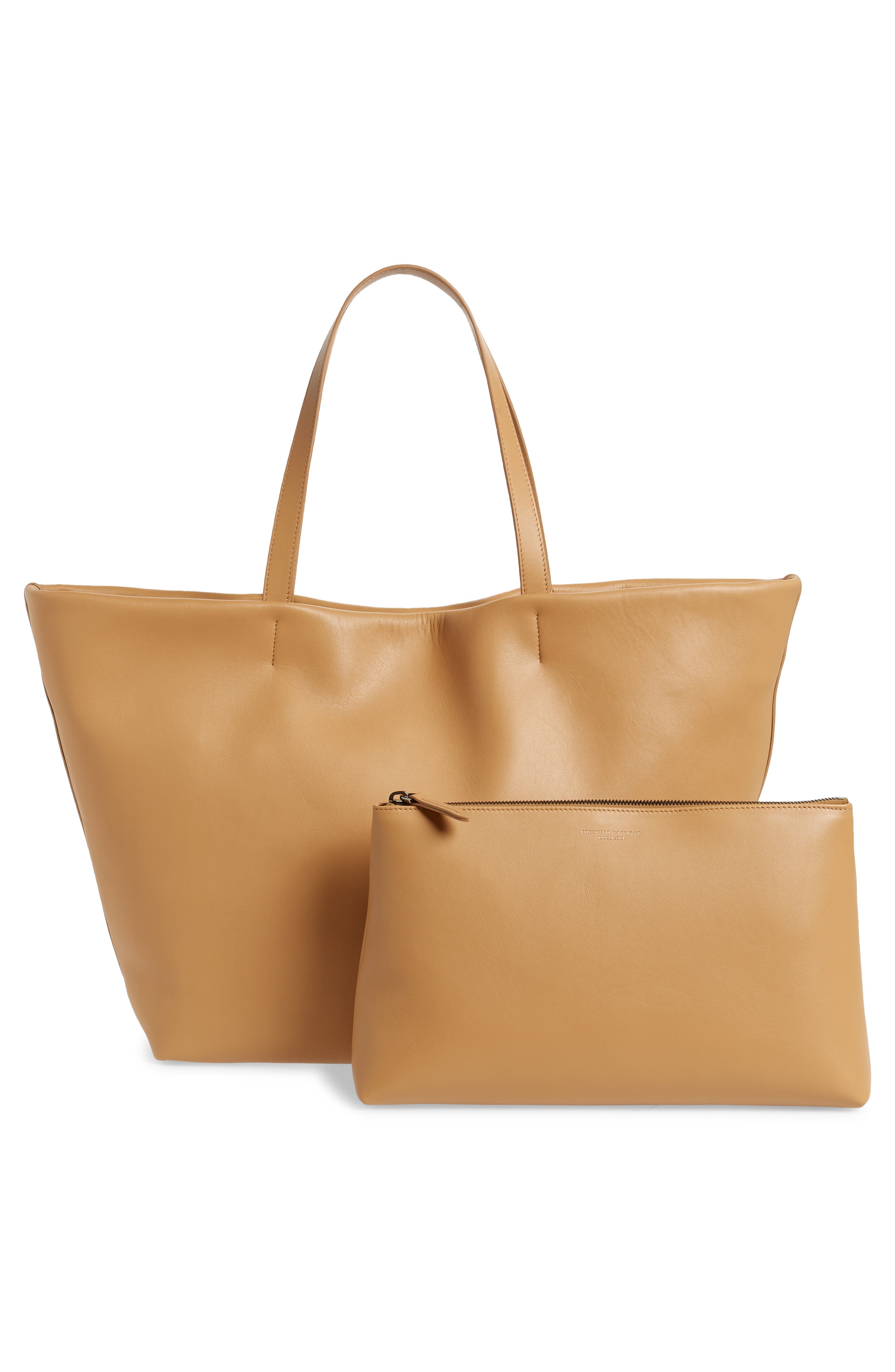 Brunello Cucinelli Grande Leather Shopper, Alternate, color, 