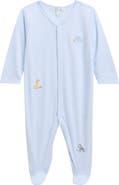 Kissy Kissy Embroidered Pima Cotton Footie