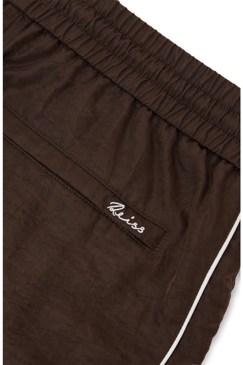 Breeze Piped Nylon Swim Trunks, Alternate, color, CHOCOLATE BROWN