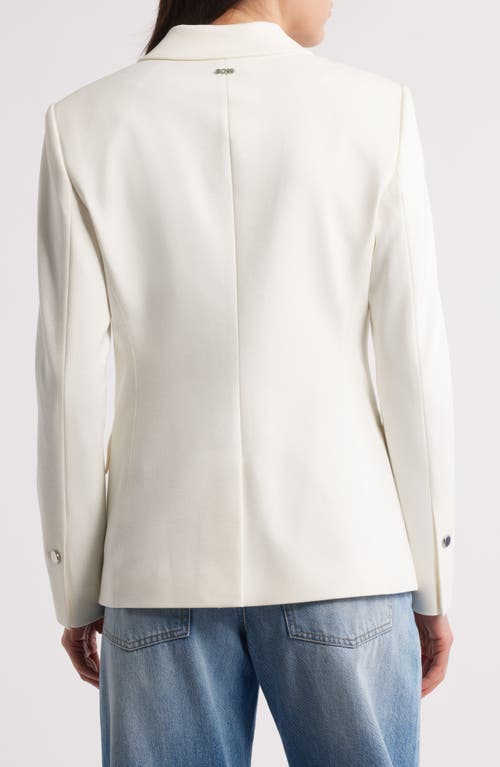 Hugo Boss Boss Jatawa3 Double Breasted Tweed Blazer In Soft Cream