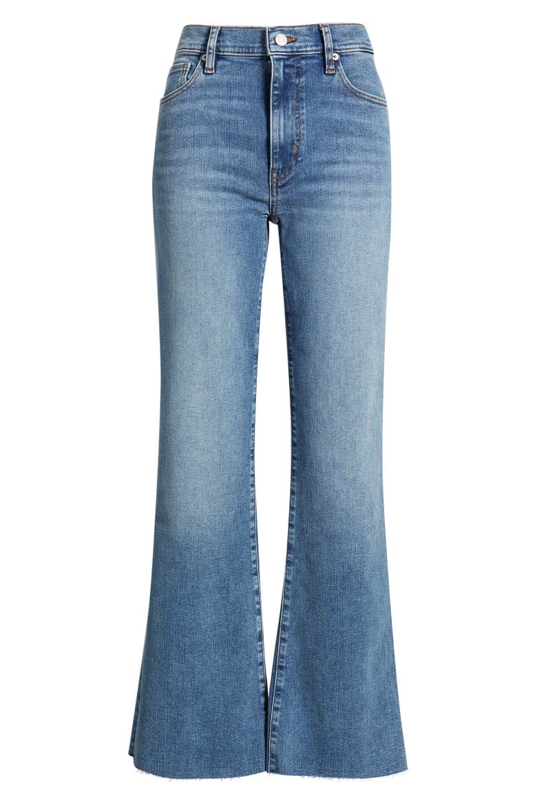 The Icon Raw Hem Flare Jeans, Alternate, color, GOSSAMER RAW AFTER
