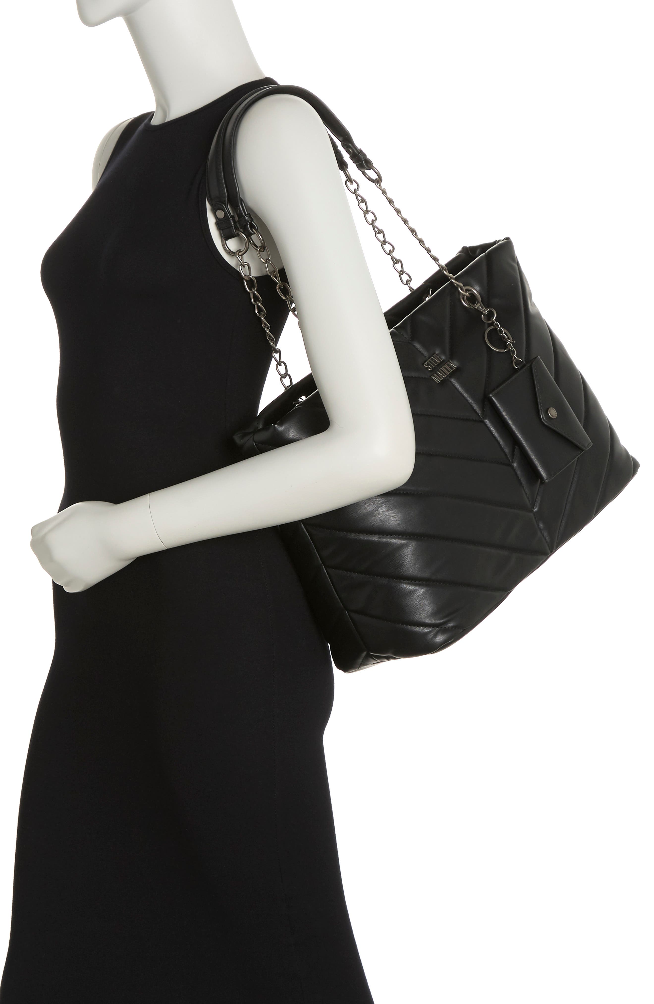 Steve Madden Blani Faux Leather Quilted Tote, Alternate, color, 