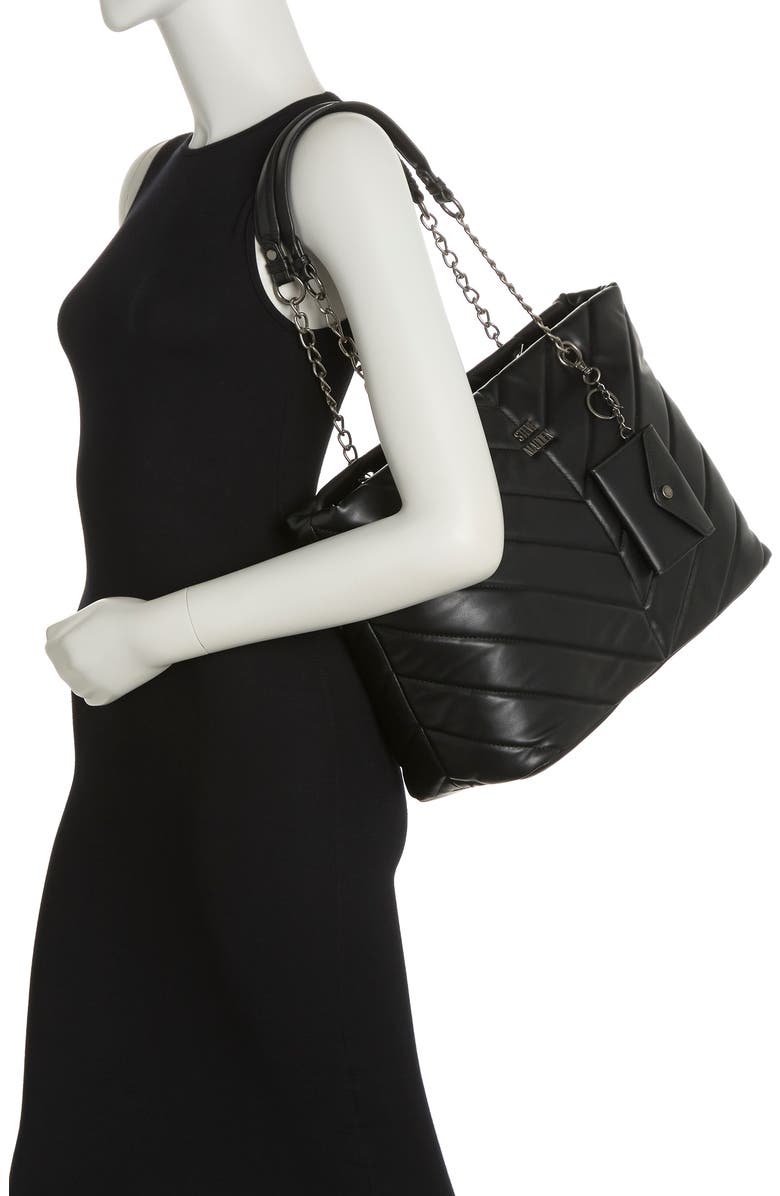 Steve Madden Blani Faux Leather Quilted Tote, Alternate, color,