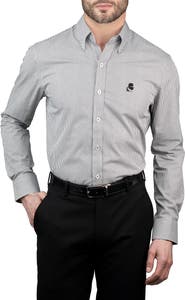 KARL LAGERFELD Trim Fit Stripe Cotton Dress Shirt