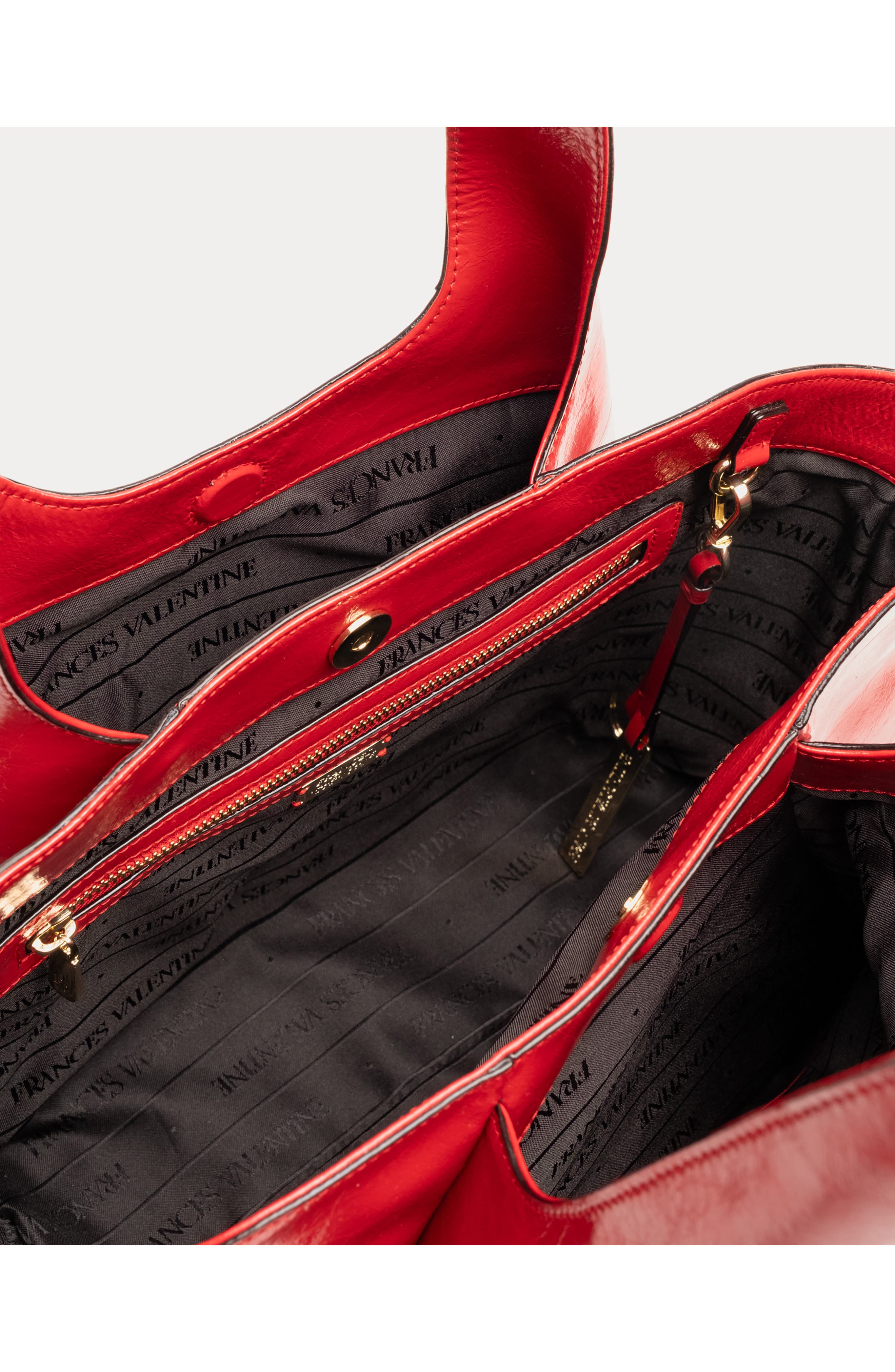 Portia Crinkled Leather Shoulder Bag, Alternate, color, RED