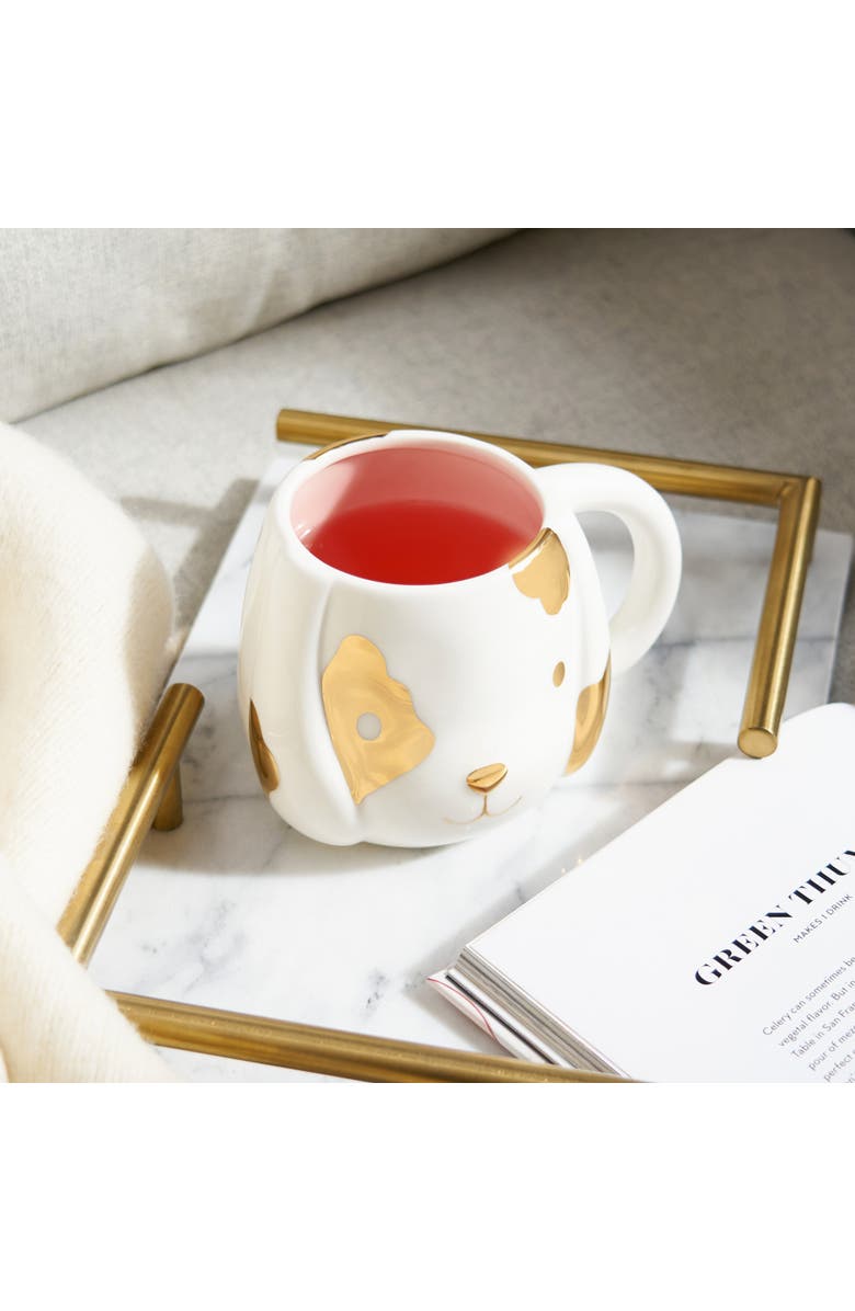 Pinky Up (Accessories) Penny Ceramic Puppy Mug, Alternate, color, White