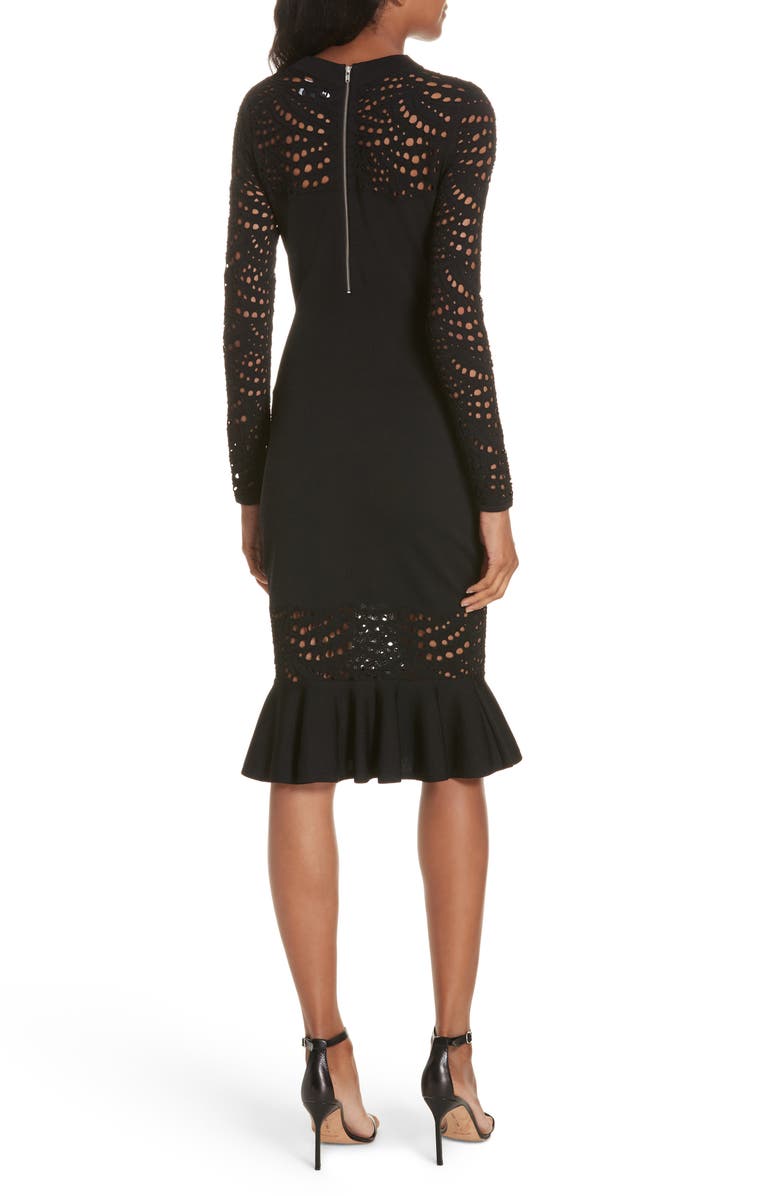 Milly Lace Pointelle Mermaid Midi Dress, Alternate, color, 