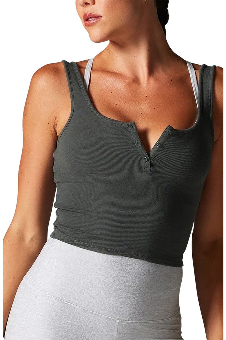 Fitted Henley Tank, Alternate, color, URBAN