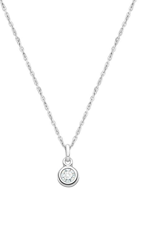 Sterling Silver tB® Birthstone 12-14" Necklace