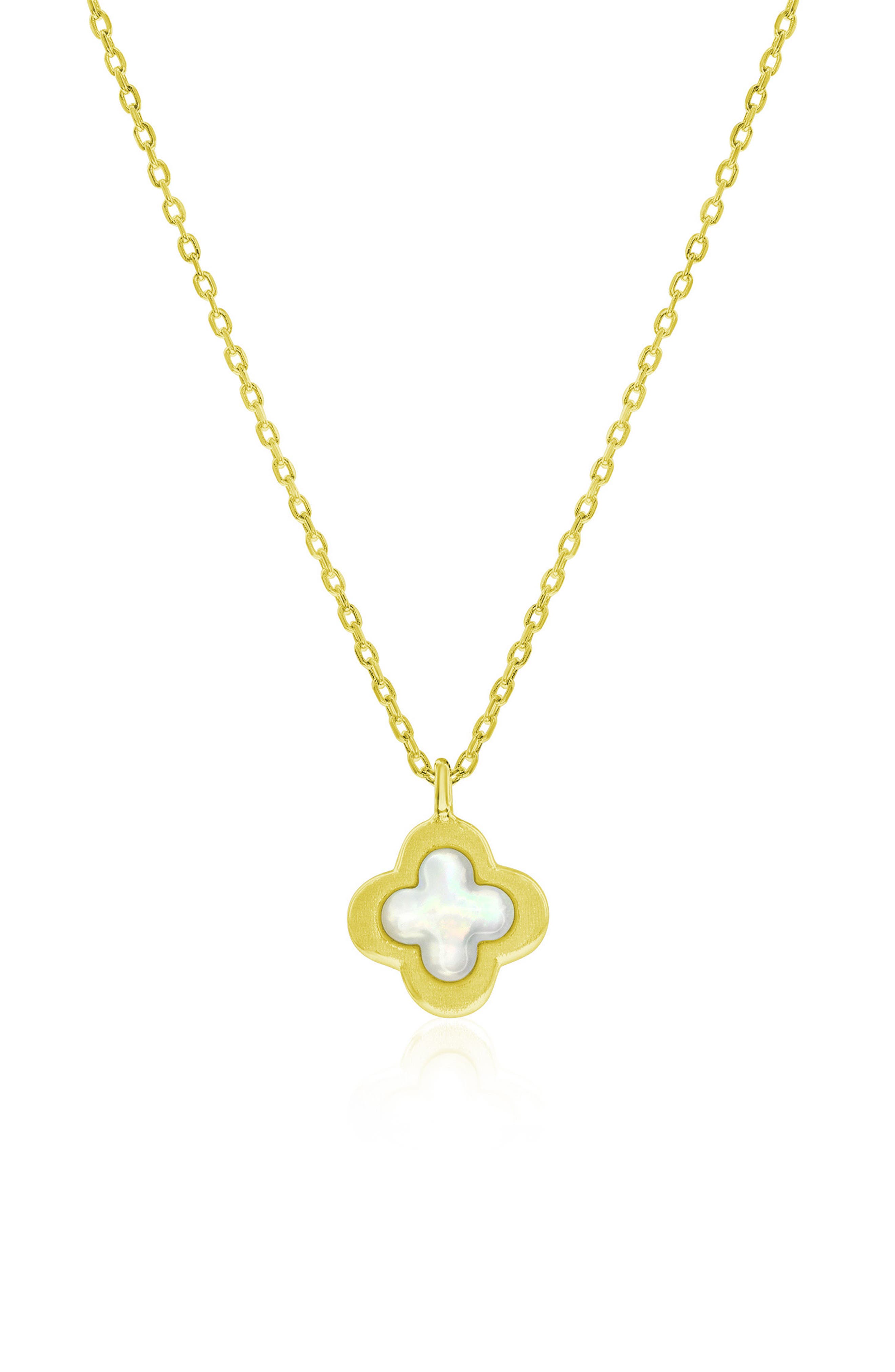Mother of Pearl Flower Pendant Necklace