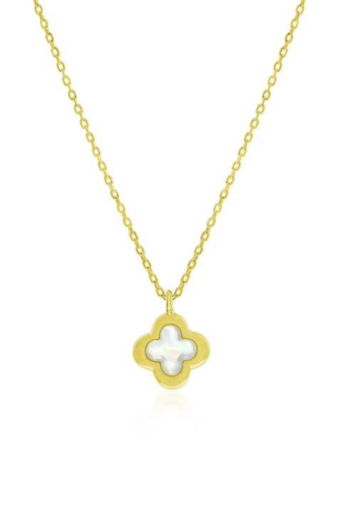 Mother of Pearl Flower Pendant Necklace