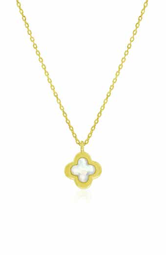Mother of Pearl Flower Pendant Necklace