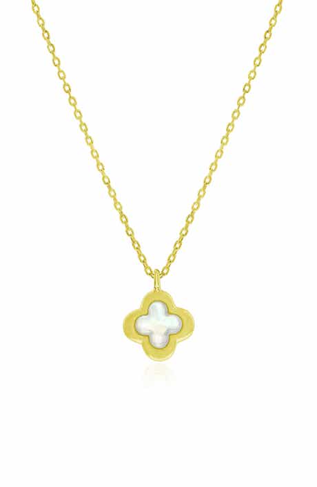 Mother of Pearl Flower Pendant Necklace