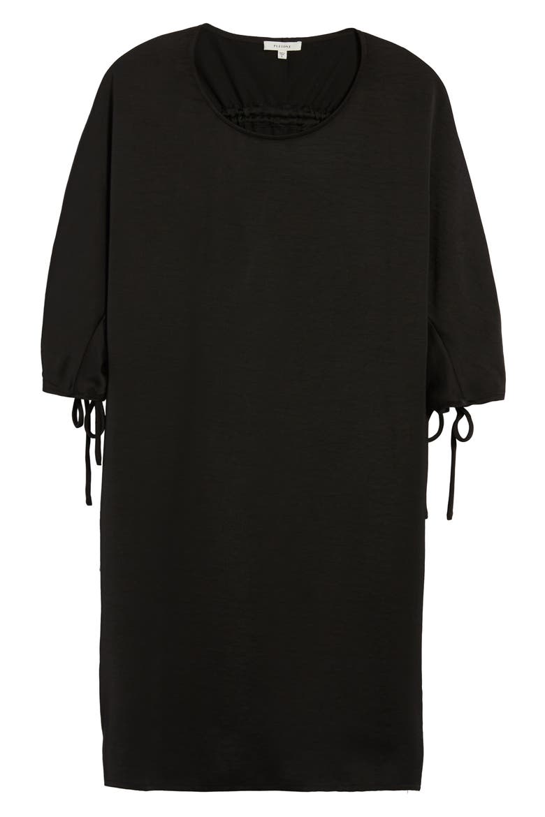 Shirred Dress, Alternate, color, BLACK