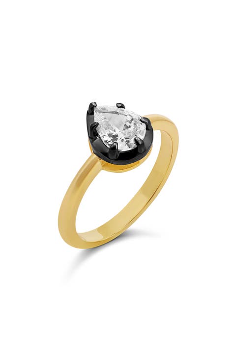Pear Cut Cubic Zirconia Solitaire Ring