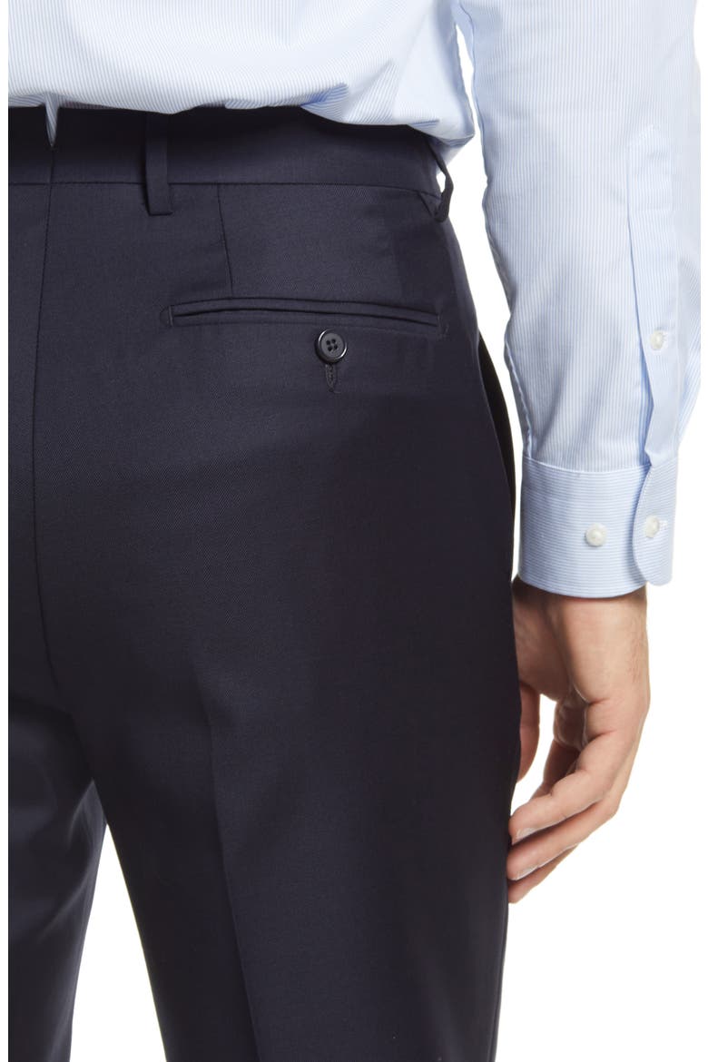 Roma Flat Front Loro Piana Wool Serge Dress Pants, Alternate, color, NAVY