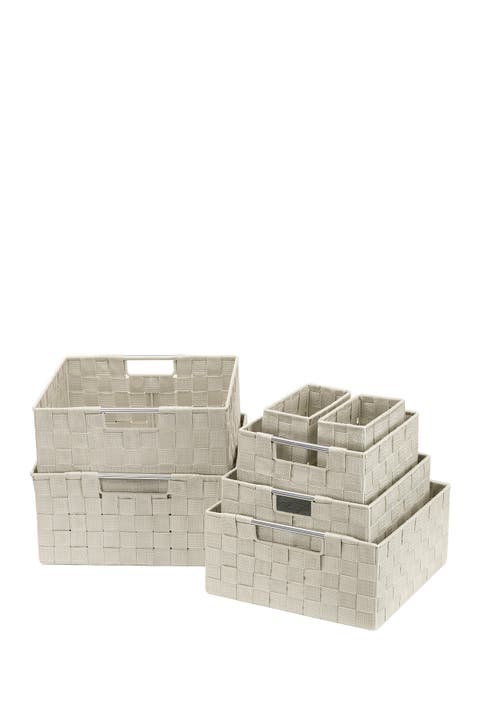 Beige Weave 7-Piece Basket Set