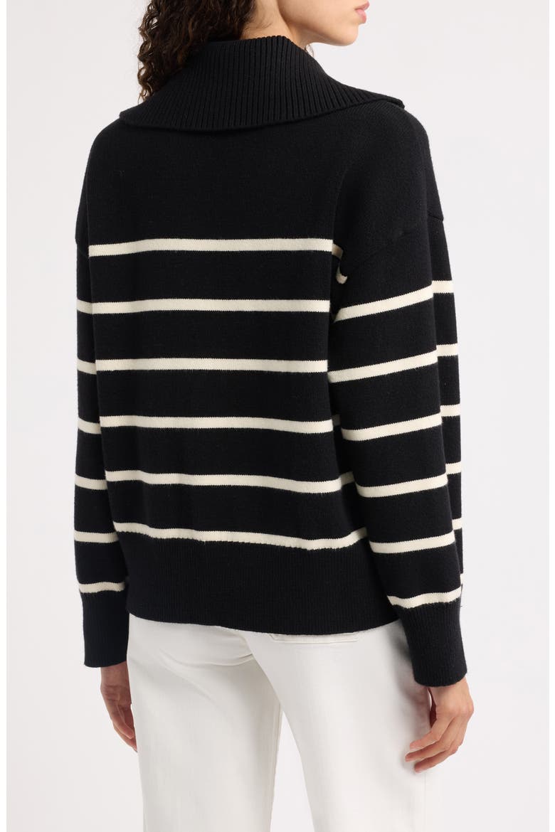 The Easy Sailor Striped Sweater, Alternate, color, BLACK STRIPE