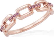Frankie & Zoe 14K Rose Gold Amethyst Link Band Ring