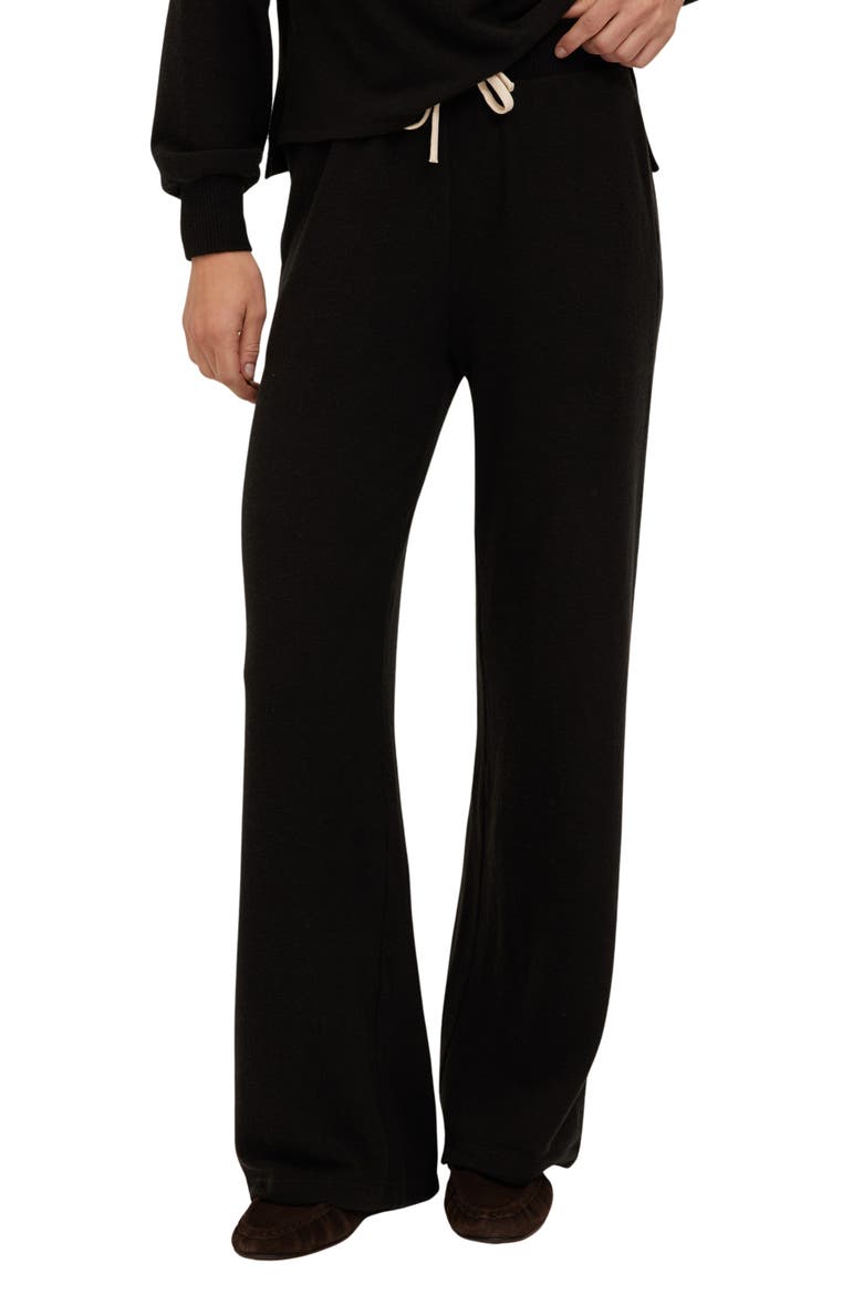 Slow Morning Wide Leg Pants, Main, color, BLACK
