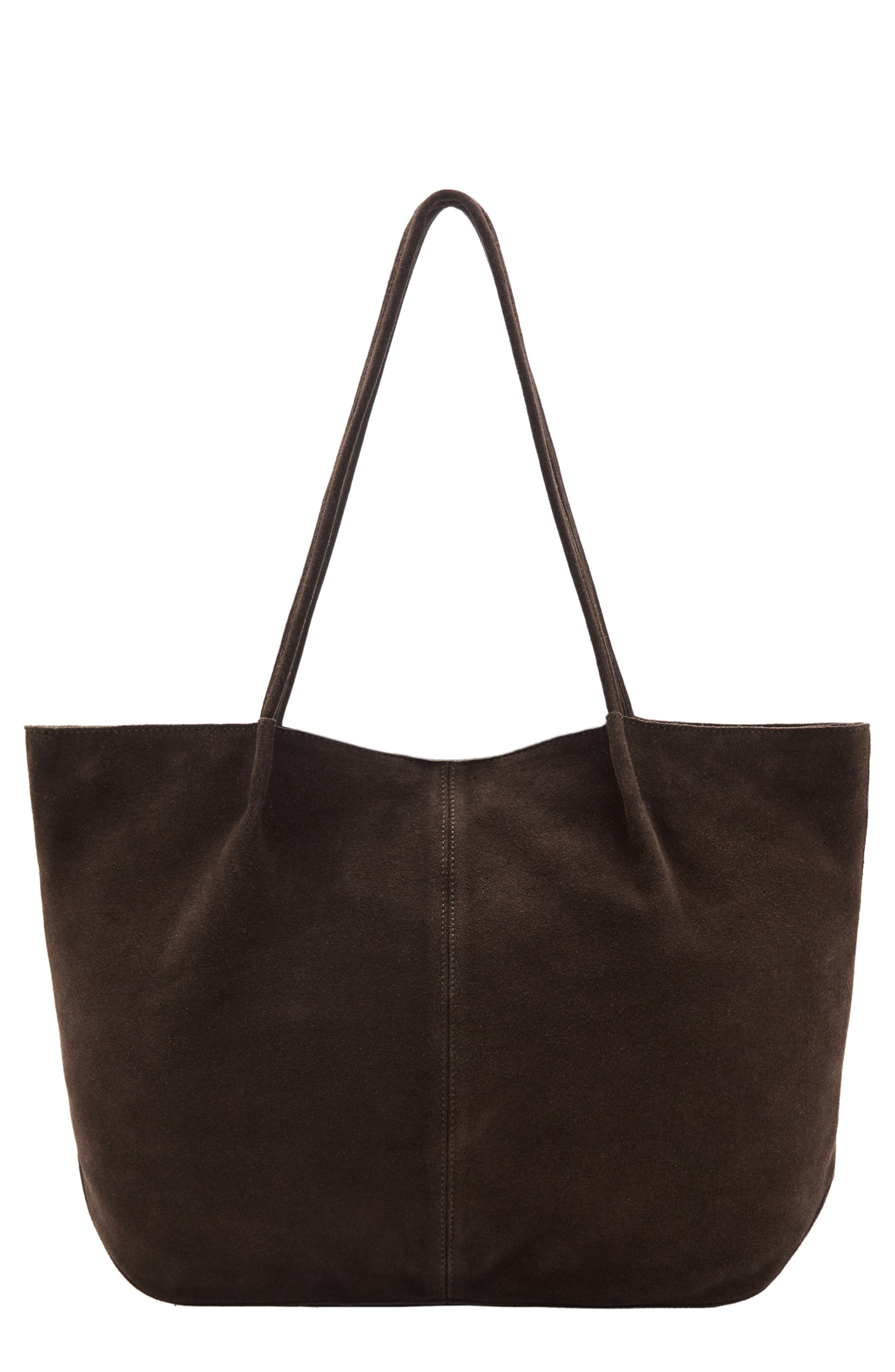 Suede Shoulder Bag, Main, color, CHOCOLATE