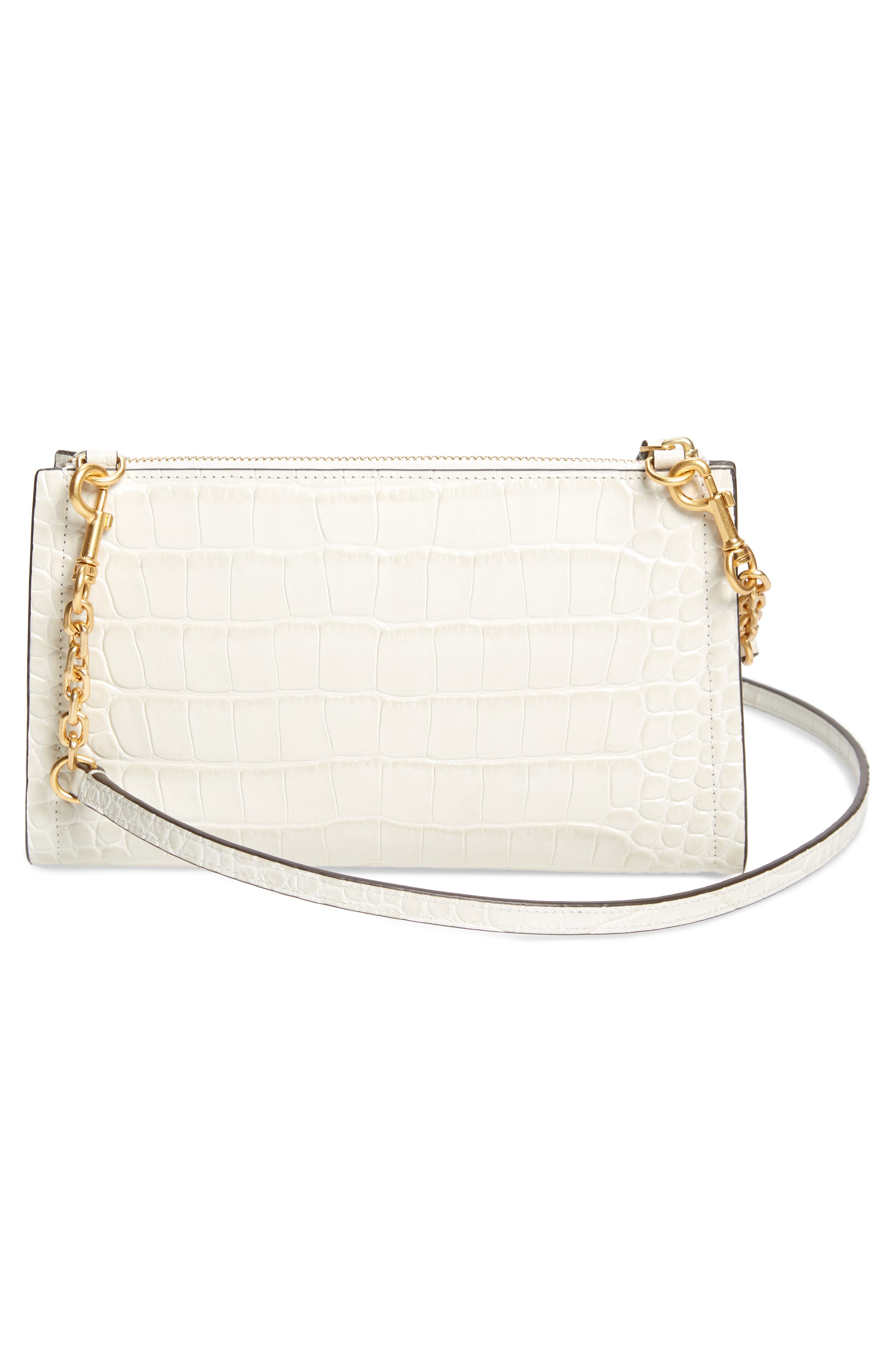 Tory Burch Carson Croc Embossed Leather Crossbody Bag, Alternate, color, 