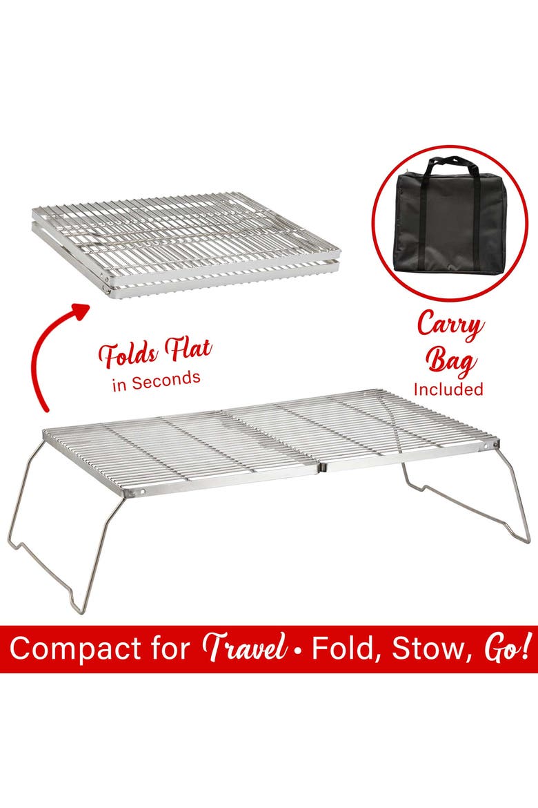25x17" Stainless Steel Portable Campfire Grill, Alternate, color, Silver