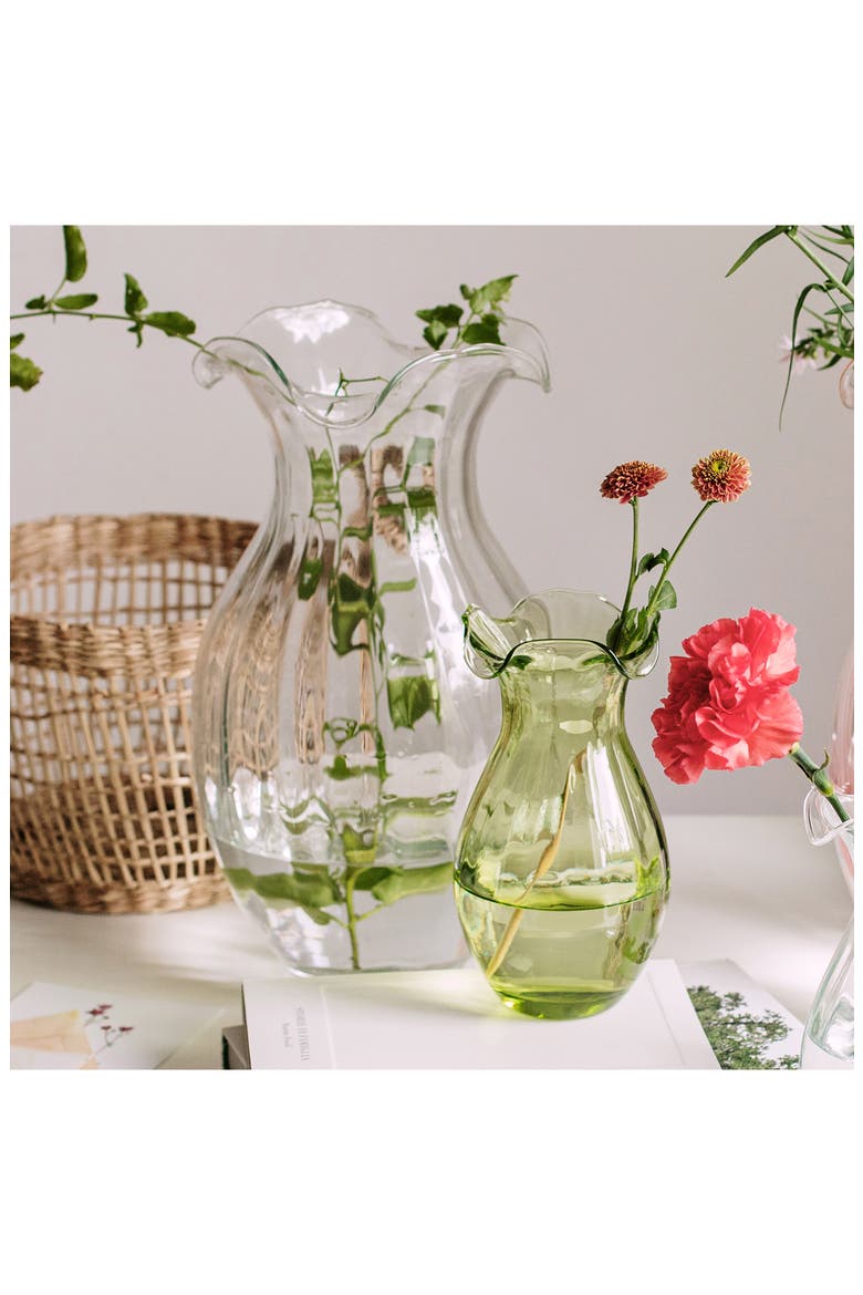 Hibiscus Fluted Glass Vase, Alternate, color, CLEAR