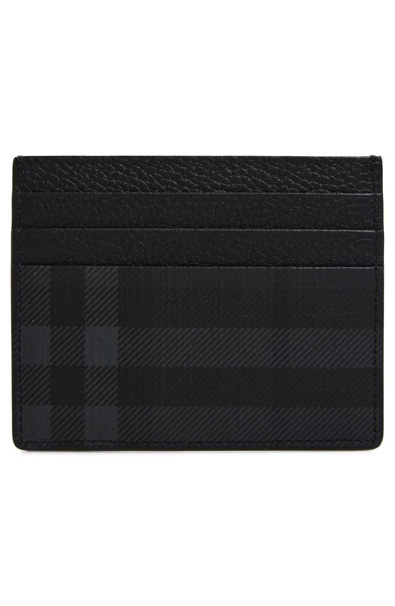 Burberry Sandon Check Tall Card Case, Alternate, color, Iron