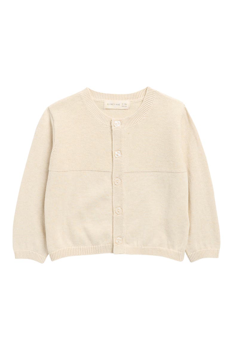 Heathered Organic Cotton Knit Cardigan, Main, color, NATURAL